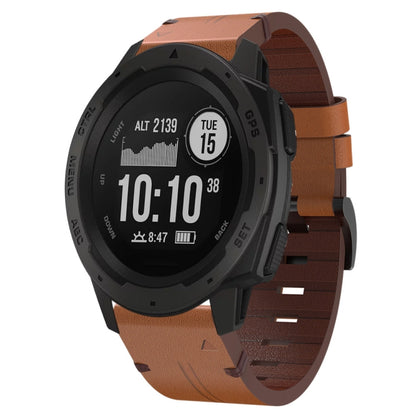 Bracelet de montre en cuir à boucle en acier de 22 mm, For Garmin Fenix 7 Sapphire Solar, For Garmin Fenix 7, For Garmin Fenix 7 Solar, For Garmin EPIX Gen 2, For Garmin Instinct 2, For Garmin Instinct, For Garmin Descent G1, For Garmin Approach S62   ...
