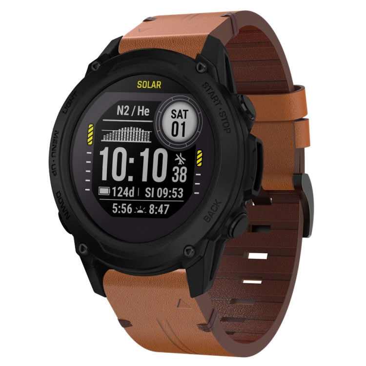Bracelet de montre en cuir à boucle en acier de 22 mm, For Garmin Fenix 7 Sapphire Solar, For Garmin Fenix 7, For Garmin Fenix 7 Solar, For Garmin EPIX Gen 2, For Garmin Instinct 2, For Garmin Instinct, For Garmin Descent G1, For Garmin Approach S62   ...