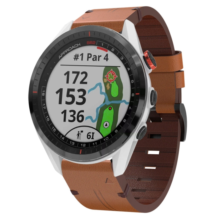 Bracelet de montre en cuir à boucle en acier de 22 mm, For Garmin Fenix 7 Sapphire Solar, For Garmin Fenix 7, For Garmin Fenix 7 Solar, For Garmin EPIX Gen 2, For Garmin Instinct 2, For Garmin Instinct, For Garmin Descent G1, For Garmin Approach S62   ...