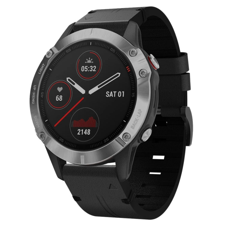 Bracelet de montre en cuir à boucle en acier de 22 mm, For Garmin Fenix 7 Sapphire Solar, For Garmin Fenix 7, For Garmin Fenix 7 Solar, For Garmin EPIX Gen 2, For Garmin Instinct 2, For Garmin Instinct, For Garmin Descent G1, For Garmin Approach S62   ...