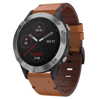 Bracelet de montre en cuir à boucle en acier de 22 mm, For Garmin Fenix 7 Sapphire Solar, For Garmin Fenix 7, For Garmin Fenix 7 Solar, For Garmin EPIX Gen 2, For Garmin Instinct 2, For Garmin Instinct, For Garmin Descent G1, For Garmin Approach S62   ...