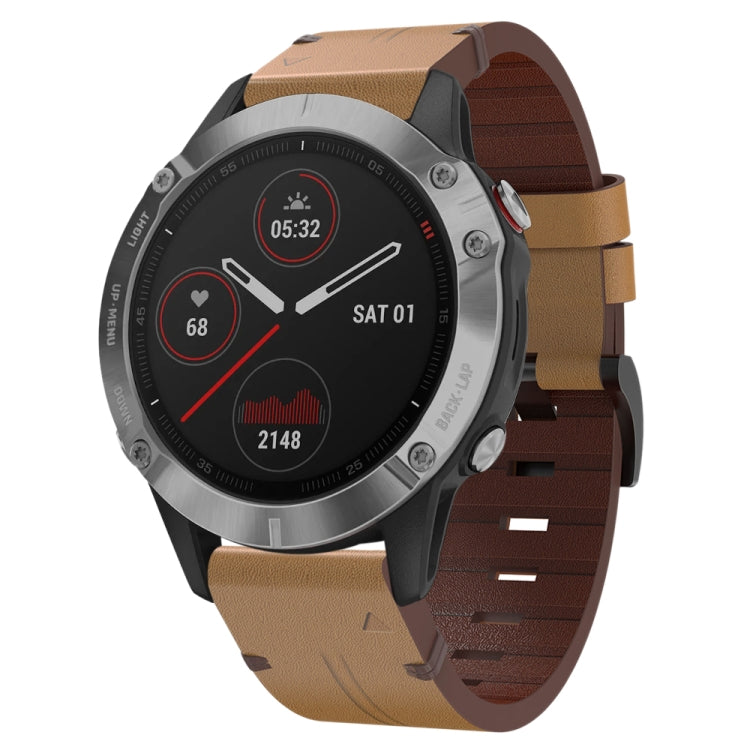 Bracelet de montre en cuir à boucle en acier de 22 mm, For Garmin Fenix 7 Sapphire Solar, For Garmin Fenix 7, For Garmin Fenix 7 Solar, For Garmin EPIX Gen 2, For Garmin Instinct 2, For Garmin Instinct, For Garmin Descent G1, For Garmin Approach S62   ...