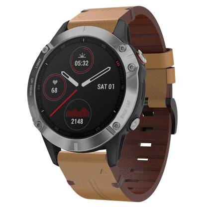 Bracelet de montre en cuir à boucle en acier de 22 mm, For Garmin Fenix 7 Sapphire Solar, For Garmin Fenix 7, For Garmin Fenix 7 Solar, For Garmin EPIX Gen 2, For Garmin Instinct 2, For Garmin Instinct, For Garmin Descent G1, For Garmin Approach S62   ...