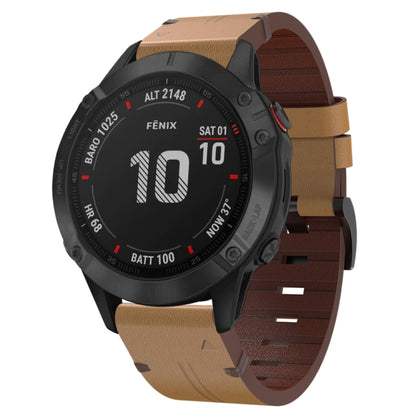 Bracelet de montre en cuir à boucle en acier de 22 mm, For Garmin Fenix 7 Sapphire Solar, For Garmin Fenix 7, For Garmin Fenix 7 Solar, For Garmin EPIX Gen 2, For Garmin Instinct 2, For Garmin Instinct, For Garmin Descent G1, For Garmin Approach S62   ...
