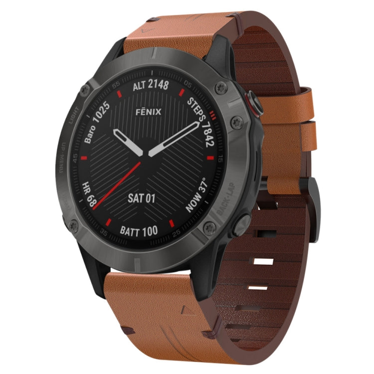 Bracelet de montre en cuir à boucle en acier de 22 mm, For Garmin Fenix 7 Sapphire Solar, For Garmin Fenix 7, For Garmin Fenix 7 Solar, For Garmin EPIX Gen 2, For Garmin Instinct 2, For Garmin Instinct, For Garmin Descent G1, For Garmin Approach S62   ...