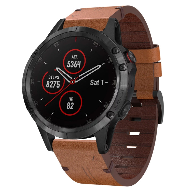 Bracelet de montre en cuir à boucle en acier de 22 mm, For Garmin Fenix 7 Sapphire Solar, For Garmin Fenix 7, For Garmin Fenix 7 Solar, For Garmin EPIX Gen 2, For Garmin Instinct 2, For Garmin Instinct, For Garmin Descent G1, For Garmin Approach S62   ...