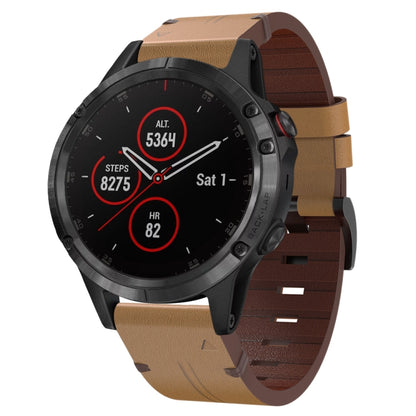 Bracelet de montre en cuir à boucle en acier de 22 mm, For Garmin Fenix 7 Sapphire Solar, For Garmin Fenix 7, For Garmin Fenix 7 Solar, For Garmin EPIX Gen 2, For Garmin Instinct 2, For Garmin Instinct, For Garmin Descent G1, For Garmin Approach S62   ...
