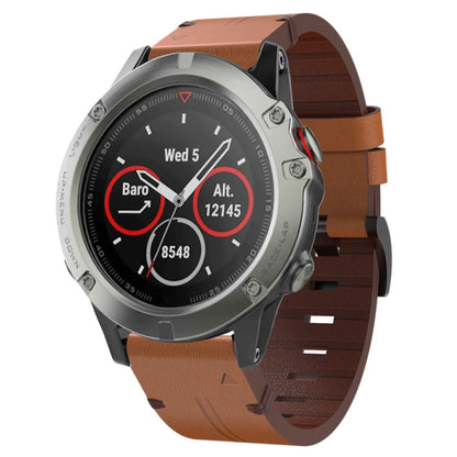 Bracelet de montre en cuir à boucle en acier de 22 mm, For Garmin Fenix 7 Sapphire Solar, For Garmin Fenix 7, For Garmin Fenix 7 Solar, For Garmin EPIX Gen 2, For Garmin Instinct 2, For Garmin Instinct, For Garmin Descent G1, For Garmin Approach S62   ...