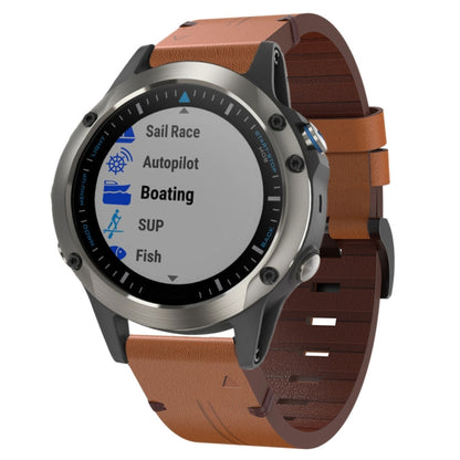 Bracelet de montre en cuir à boucle en acier de 22 mm, For Garmin Fenix 7 Sapphire Solar, For Garmin Fenix 7, For Garmin Fenix 7 Solar, For Garmin EPIX Gen 2, For Garmin Instinct 2, For Garmin Instinct, For Garmin Descent G1, For Garmin Approach S62   ...