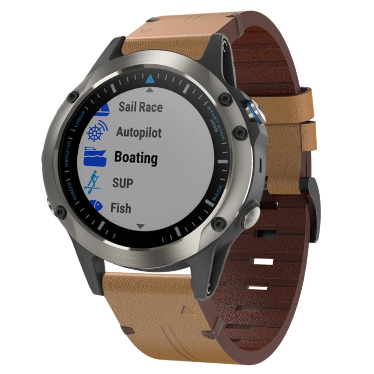 Bracelet de montre en cuir à boucle en acier de 22 mm, For Garmin Fenix 7 Sapphire Solar, For Garmin Fenix 7, For Garmin Fenix 7 Solar, For Garmin EPIX Gen 2, For Garmin Instinct 2, For Garmin Instinct, For Garmin Descent G1, For Garmin Approach S62   ...