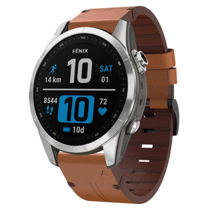 Bracelet de montre en cuir à boucle en acier de 20 mm, For Garmin Fenix 7S, For Garmin Fenix 7S Solar, For Garmin Fenix 7S Sapphire Solar, For Garmin Instinct 2S, For Garmin Fenix 6S, For Garmin Fenix 6S Pro, For Garmin Fenix 5S, For Garmin Fenix 5S Plus