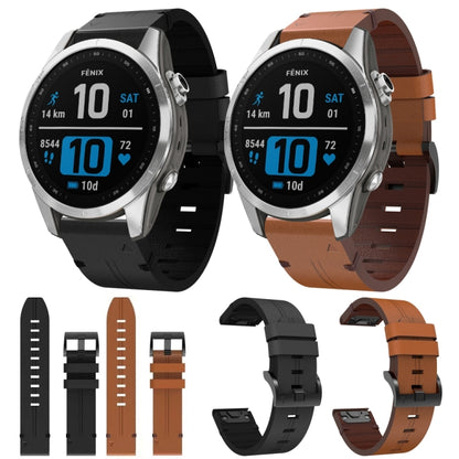 Bracelet de montre en cuir à boucle en acier de 20 mm, For Garmin Fenix 7S, For Garmin Fenix 7S Solar, For Garmin Fenix 7S Sapphire Solar, For Garmin Instinct 2S, For Garmin Fenix 6S, For Garmin Fenix 6S Pro, For Garmin Fenix 5S, For Garmin Fenix 5S Plus