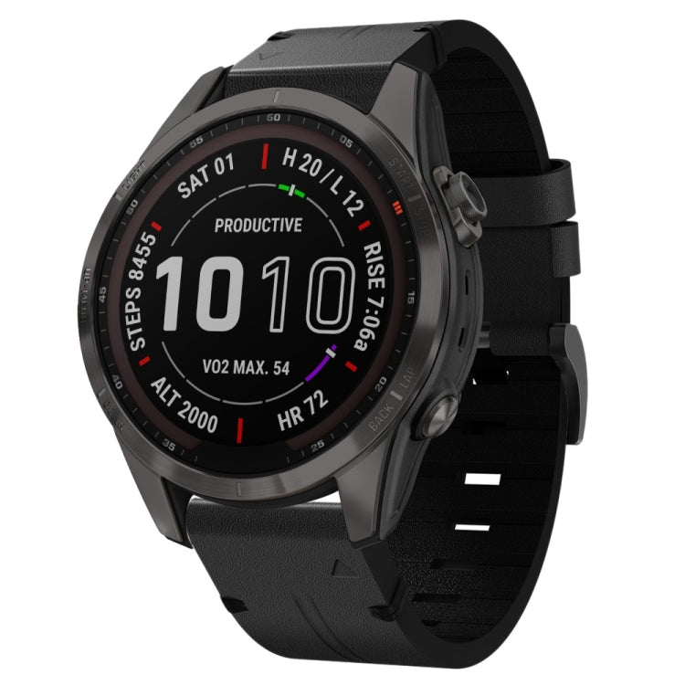 Bracelet de montre en cuir à boucle en acier de 20 mm, For Garmin Fenix 7S, For Garmin Fenix 7S Solar, For Garmin Fenix 7S Sapphire Solar, For Garmin Instinct 2S, For Garmin Fenix 6S, For Garmin Fenix 6S Pro, For Garmin Fenix 5S, For Garmin Fenix 5S Plus