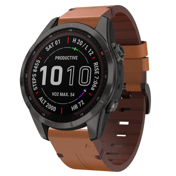 Bracelet de montre en cuir à boucle en acier de 20 mm, For Garmin Fenix 7S, For Garmin Fenix 7S Solar, For Garmin Fenix 7S Sapphire Solar, For Garmin Instinct 2S, For Garmin Fenix 6S, For Garmin Fenix 6S Pro, For Garmin Fenix 5S, For Garmin Fenix 5S Plus