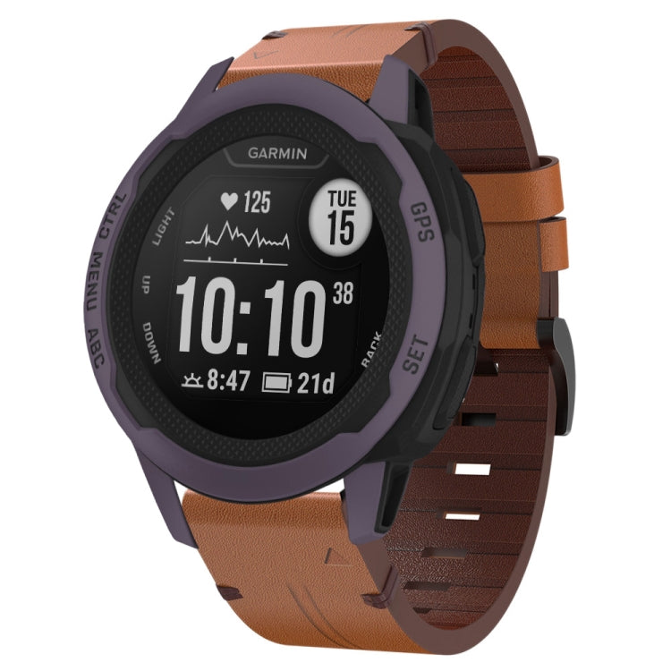 Bracelet de montre en cuir à boucle en acier de 20 mm, For Garmin Fenix 7S, For Garmin Fenix 7S Solar, For Garmin Fenix 7S Sapphire Solar, For Garmin Instinct 2S, For Garmin Fenix 6S, For Garmin Fenix 6S Pro, For Garmin Fenix 5S, For Garmin Fenix 5S Plus