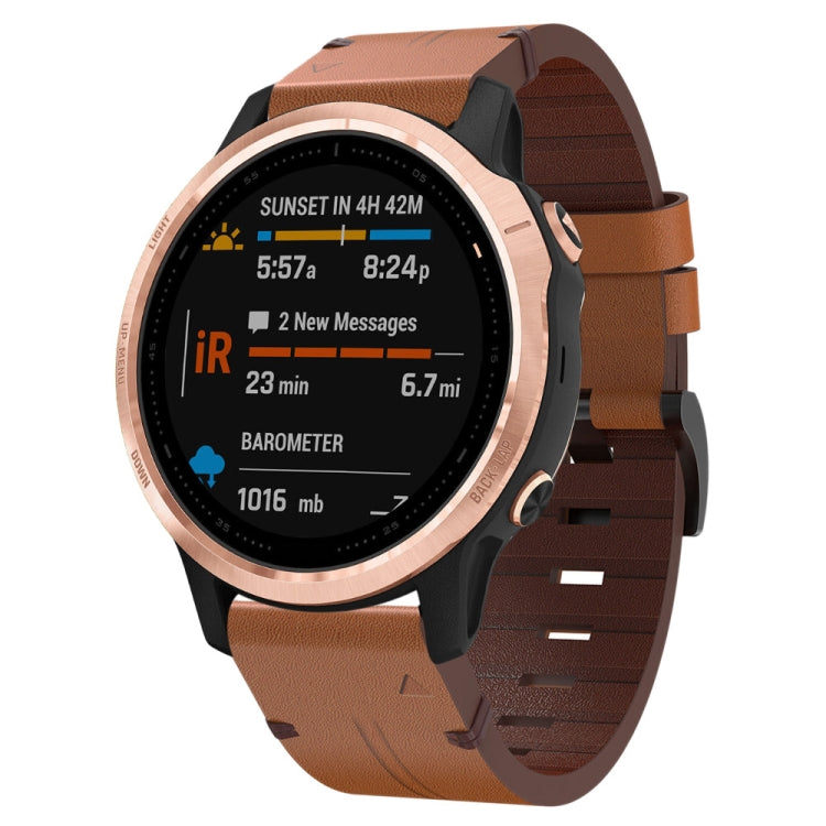 Bracelet de montre en cuir à boucle en acier de 20 mm, For Garmin Fenix 7S, For Garmin Fenix 7S Solar, For Garmin Fenix 7S Sapphire Solar, For Garmin Instinct 2S, For Garmin Fenix 6S, For Garmin Fenix 6S Pro, For Garmin Fenix 5S, For Garmin Fenix 5S Plus