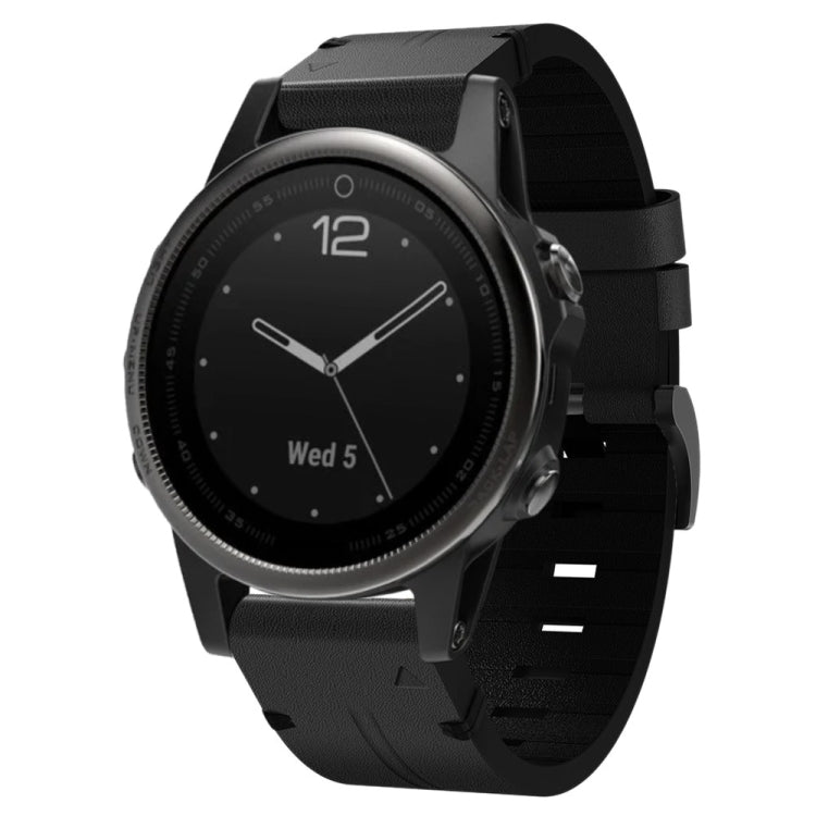 Bracelet de montre en cuir à boucle en acier de 20 mm, For Garmin Fenix 7S, For Garmin Fenix 7S Solar, For Garmin Fenix 7S Sapphire Solar, For Garmin Instinct 2S, For Garmin Fenix 6S, For Garmin Fenix 6S Pro, For Garmin Fenix 5S, For Garmin Fenix 5S Plus