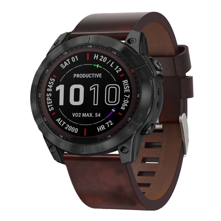 Bracelet de montre en cuir à boucle en acier de 26 mm, For Garmin Fenix 7X, For Garmin Fenix 7X Solar, For Garmin Tactix 7, For Garmin Tactix 7Pro, For Garmin Tactix Delta, For Garmin Enduro 2, For Garmin Fenix 6X, For Garmin Fenix 6X Pro              ...