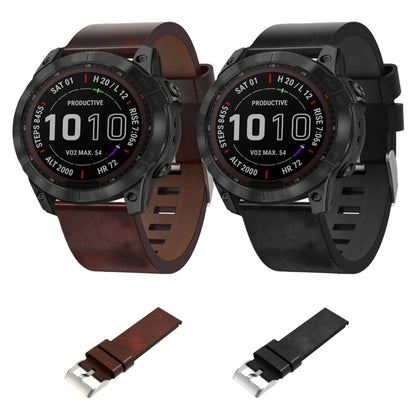 Bracelet de montre en cuir à boucle en acier de 26 mm, For Garmin Fenix 7X, For Garmin Fenix 7X Solar, For Garmin Tactix 7, For Garmin Tactix 7Pro, For Garmin Tactix Delta, For Garmin Enduro 2, For Garmin Fenix 6X, For Garmin Fenix 6X Pro              ...