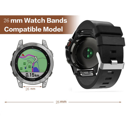 Bracelet de montre en cuir à boucle en acier de 26 mm, For Garmin Fenix 7X, For Garmin Fenix 7X Solar, For Garmin Tactix 7, For Garmin Tactix 7Pro, For Garmin Tactix Delta, For Garmin Enduro 2, For Garmin Fenix 6X, For Garmin Fenix 6X Pro              ...