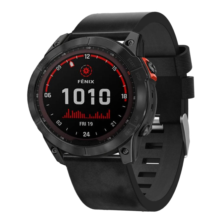 Bracelet de montre en cuir à boucle en acier de 26 mm, For Garmin Fenix 7X, For Garmin Fenix 7X Solar, For Garmin Tactix 7, For Garmin Tactix 7Pro, For Garmin Tactix Delta, For Garmin Enduro 2, For Garmin Fenix 6X, For Garmin Fenix 6X Pro              ...