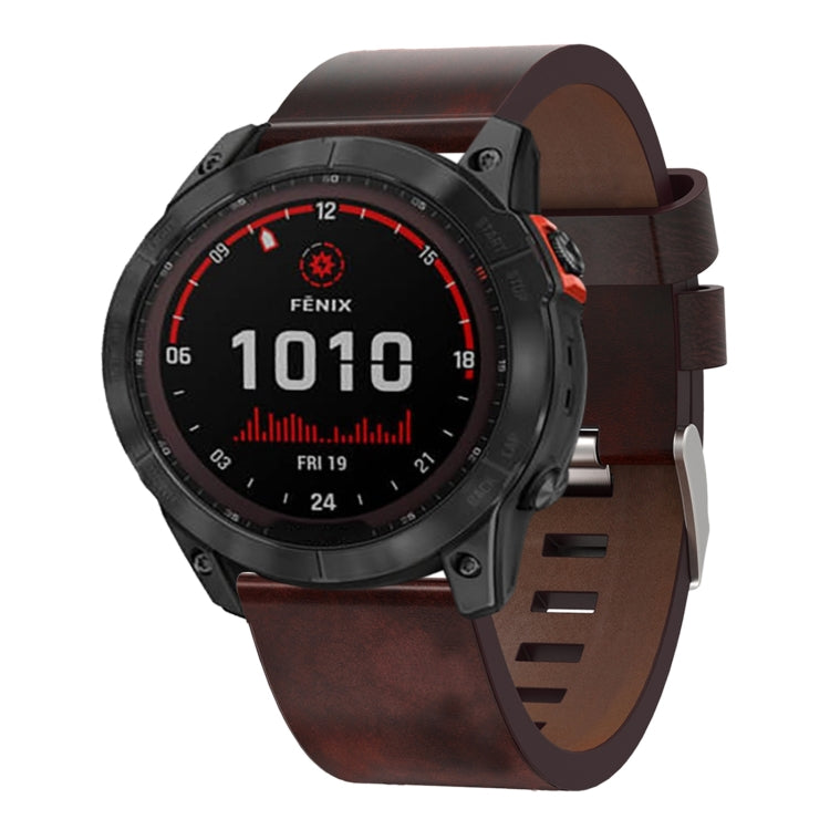 Bracelet de montre en cuir à boucle en acier de 26 mm, For Garmin Fenix 7X, For Garmin Fenix 7X Solar, For Garmin Tactix 7, For Garmin Tactix 7Pro, For Garmin Tactix Delta, For Garmin Enduro 2, For Garmin Fenix 6X, For Garmin Fenix 6X Pro              ...