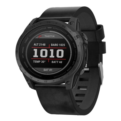 Bracelet de montre en cuir à boucle en acier de 26 mm, For Garmin Fenix 7X, For Garmin Fenix 7X Solar, For Garmin Tactix 7, For Garmin Tactix 7Pro, For Garmin Tactix Delta, For Garmin Enduro 2, For Garmin Fenix 6X, For Garmin Fenix 6X Pro              ...