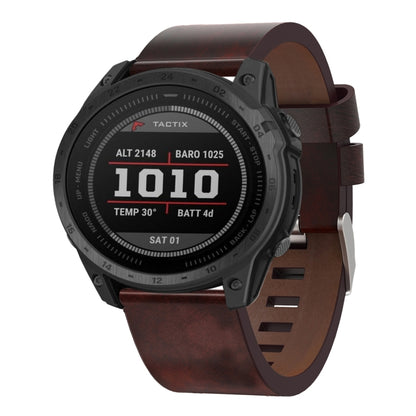 Bracelet de montre en cuir à boucle en acier de 26 mm, For Garmin Fenix 7X, For Garmin Fenix 7X Solar, For Garmin Tactix 7, For Garmin Tactix 7Pro, For Garmin Tactix Delta, For Garmin Enduro 2, For Garmin Fenix 6X, For Garmin Fenix 6X Pro              ...