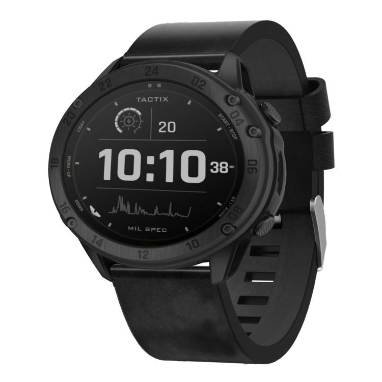 Bracelet de montre en cuir à boucle en acier de 26 mm, For Garmin Fenix 7X, For Garmin Fenix 7X Solar, For Garmin Tactix 7, For Garmin Tactix 7Pro, For Garmin Tactix Delta, For Garmin Enduro 2, For Garmin Fenix 6X, For Garmin Fenix 6X Pro              ...