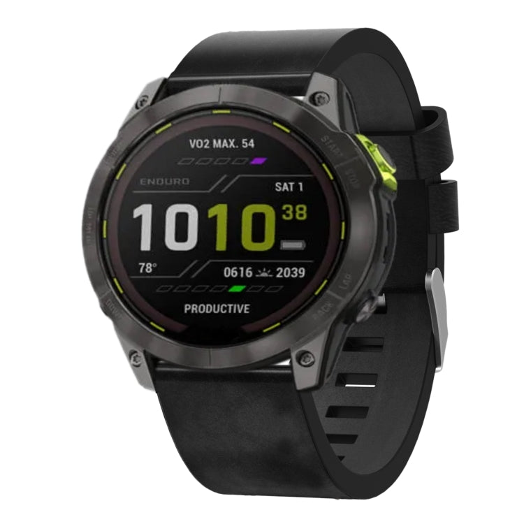Bracelet de montre en cuir à boucle en acier de 26 mm, For Garmin Fenix 7X, For Garmin Fenix 7X Solar, For Garmin Tactix 7, For Garmin Tactix 7Pro, For Garmin Tactix Delta, For Garmin Enduro 2, For Garmin Fenix 6X, For Garmin Fenix 6X Pro              ...