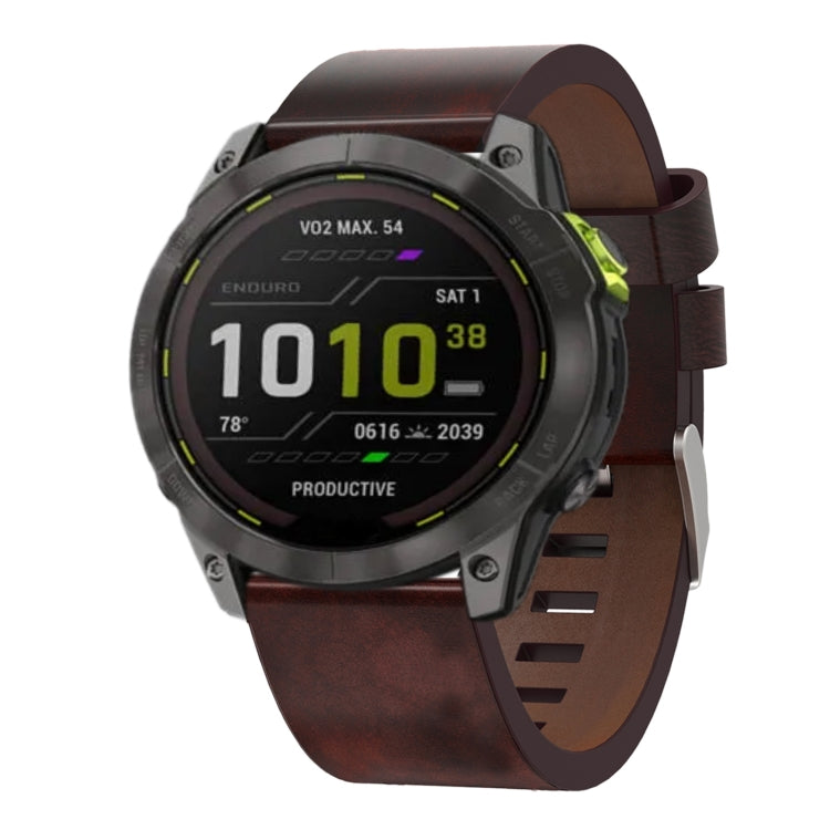 Bracelet de montre en cuir à boucle en acier de 26 mm, For Garmin Fenix 7X, For Garmin Fenix 7X Solar, For Garmin Tactix 7, For Garmin Tactix 7Pro, For Garmin Tactix Delta, For Garmin Enduro 2, For Garmin Fenix 6X, For Garmin Fenix 6X Pro              ...