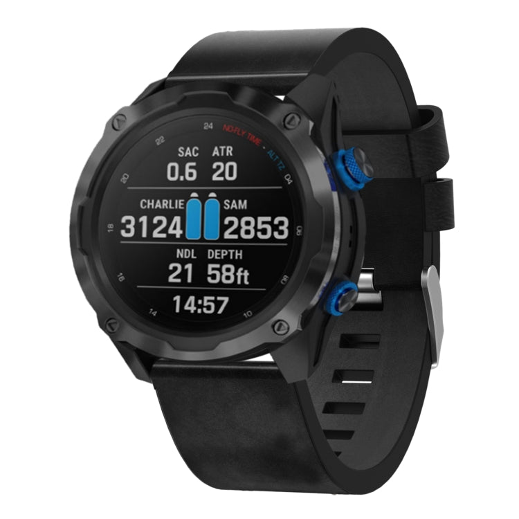 Bracelet de montre en cuir à boucle en acier de 26 mm, For Garmin Fenix 7X, For Garmin Fenix 7X Solar, For Garmin Tactix 7, For Garmin Tactix 7Pro, For Garmin Tactix Delta, For Garmin Enduro 2, For Garmin Fenix 6X, For Garmin Fenix 6X Pro              ...