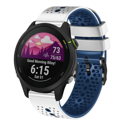 Bracelet de montre en silicone bicolore perforé 22 mm, For Garmin Forerunner255, For Garmin Forerunner 255 music, For Garmin Venu 2, For Garmin vivoactive 4
