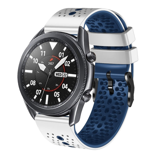 Bracelet de montre en silicone bicolore perforé 22 mm, For Samsung Galaxy Watch3 45mm, For Samsung Galaxy Watch 46mm, For Samsung Gear S3 Classic, For Samsung Gear S3 Frontier