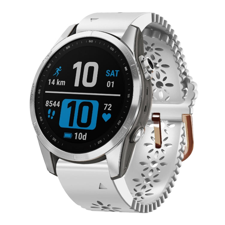 Bracelet de montre en silicone pour femme 20 mm avec poinçon dentelle, For Garmin Fenix 7S, For Garmin Fenix 7S Solar, For Garmin Fenix 7S Sapphire Solar, For Garmin Instinct 2S, For Garmin Fenix 6S, For Garmin Fenix 6S Pro, For Garmin Fenix 5S