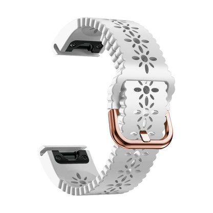 Bracelet de montre en silicone pour femme 20 mm avec poinçon dentelle, For Garmin Fenix 7S, For Garmin Fenix 7S Solar, For Garmin Fenix 7S Sapphire Solar, For Garmin Instinct 2S, For Garmin Fenix 6S, For Garmin Fenix 6S Pro, For Garmin Fenix 5S