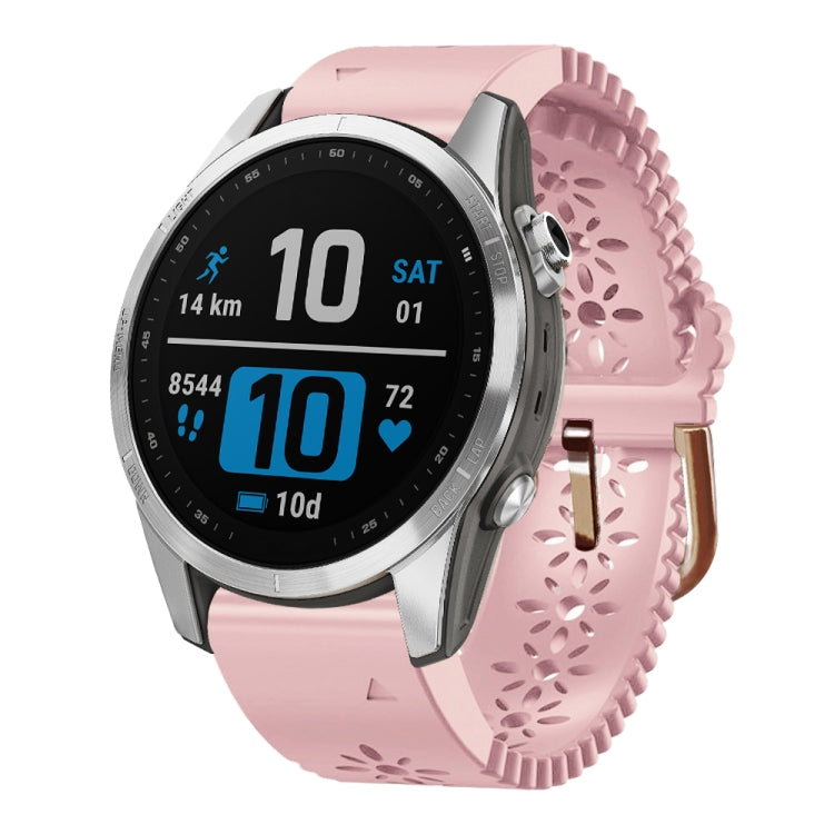 Bracelet de montre en silicone pour femme 20 mm avec poinçon dentelle, For Garmin Fenix 7S, For Garmin Fenix 7S Solar, For Garmin Fenix 7S Sapphire Solar, For Garmin Instinct 2S, For Garmin Fenix 6S, For Garmin Fenix 6S Pro, For Garmin Fenix 5S