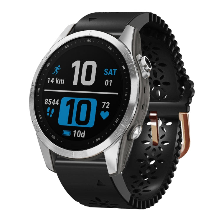 Bracelet de montre en silicone pour femme 20 mm avec poinçon dentelle, For Garmin Fenix 7S, For Garmin Fenix 7S Solar, For Garmin Fenix 7S Sapphire Solar, For Garmin Instinct 2S, For Garmin Fenix 6S, For Garmin Fenix 6S Pro, For Garmin Fenix 5S