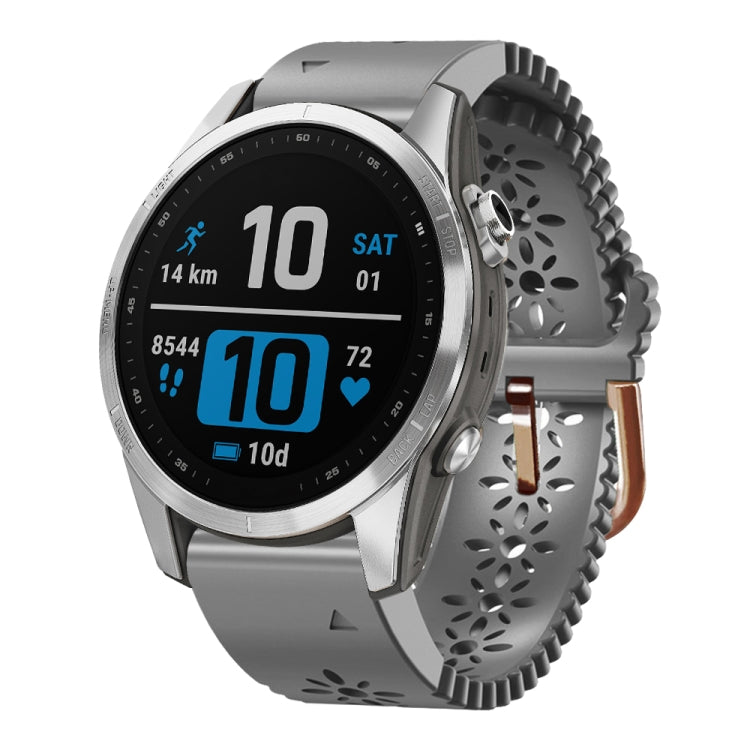 Bracelet de montre en silicone pour femme 20 mm avec poinçon dentelle, For Garmin Fenix 7S, For Garmin Fenix 7S Solar, For Garmin Fenix 7S Sapphire Solar, For Garmin Instinct 2S, For Garmin Fenix 6S, For Garmin Fenix 6S Pro, For Garmin Fenix 5S