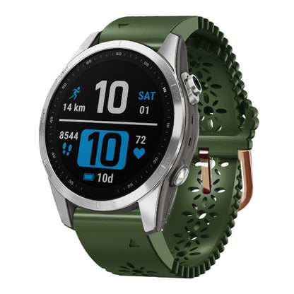 Bracelet de montre en silicone pour femme 20 mm avec poinçon dentelle, For Garmin Fenix 7S, For Garmin Fenix 7S Solar, For Garmin Fenix 7S Sapphire Solar, For Garmin Instinct 2S, For Garmin Fenix 6S, For Garmin Fenix 6S Pro, For Garmin Fenix 5S