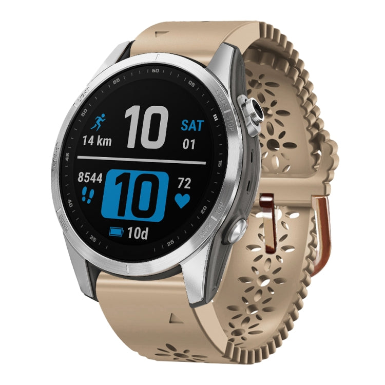 Bracelet de montre en silicone pour femme 20 mm avec poinçon dentelle, For Garmin Fenix 7S, For Garmin Fenix 7S Solar, For Garmin Fenix 7S Sapphire Solar, For Garmin Instinct 2S, For Garmin Fenix 6S, For Garmin Fenix 6S Pro, For Garmin Fenix 5S
