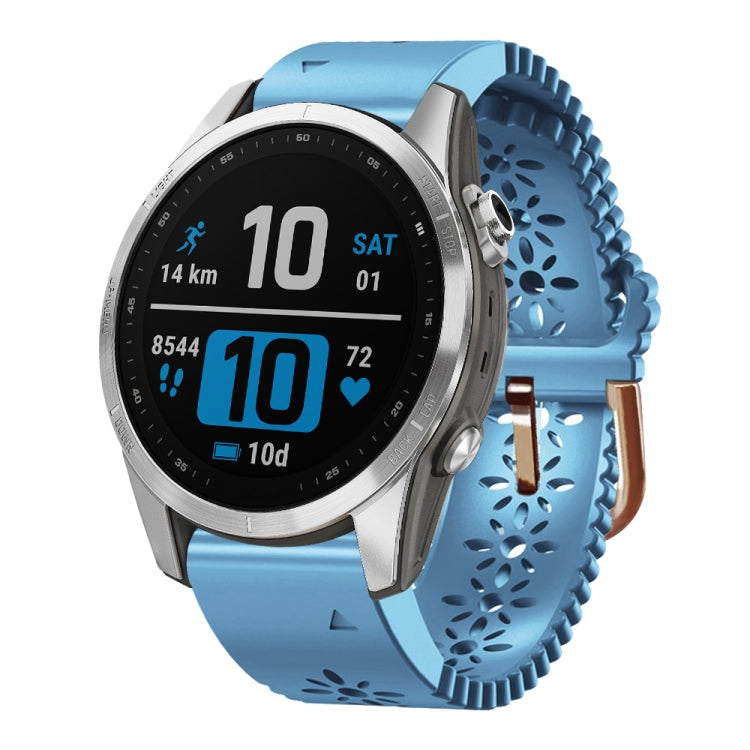 Bracelet de montre en silicone pour femme 20 mm avec poinçon dentelle, For Garmin Fenix 7S, For Garmin Fenix 7S Solar, For Garmin Fenix 7S Sapphire Solar, For Garmin Instinct 2S, For Garmin Fenix 6S, For Garmin Fenix 6S Pro, For Garmin Fenix 5S