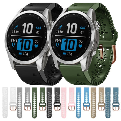 Bracelet de montre en silicone pour femme 20 mm avec poinçon dentelle, For Garmin Fenix 7S, For Garmin Fenix 7S Solar, For Garmin Fenix 7S Sapphire Solar, For Garmin Instinct 2S, For Garmin Fenix 6S, For Garmin Fenix 6S Pro, For Garmin Fenix 5S