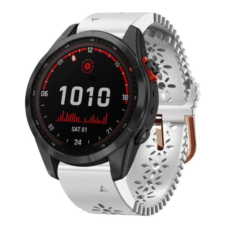Bracelet de montre en silicone pour femme 20 mm avec poinçon dentelle, For Garmin Fenix 7S, For Garmin Fenix 7S Solar, For Garmin Fenix 7S Sapphire Solar, For Garmin Instinct 2S, For Garmin Fenix 6S, For Garmin Fenix 6S Pro, For Garmin Fenix 5S