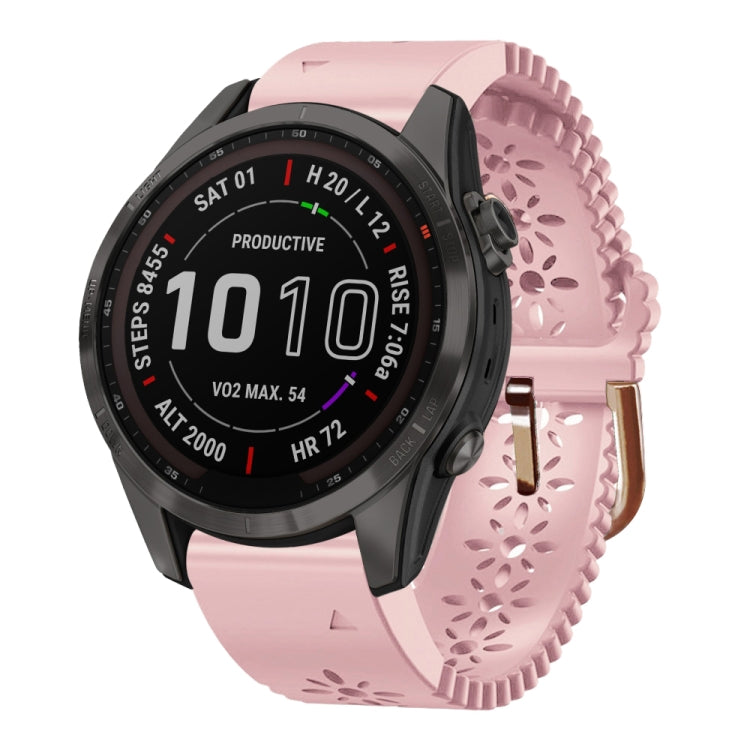 Bracelet de montre en silicone pour femme 20 mm avec poinçon dentelle, For Garmin Fenix 7S, For Garmin Fenix 7S Solar, For Garmin Fenix 7S Sapphire Solar, For Garmin Instinct 2S, For Garmin Fenix 6S, For Garmin Fenix 6S Pro, For Garmin Fenix 5S