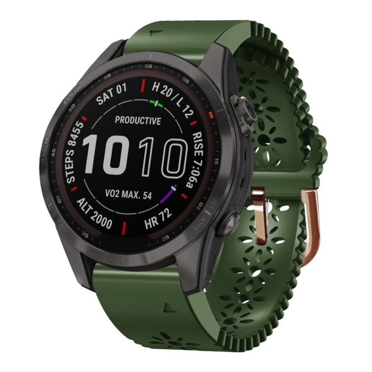Bracelet de montre en silicone pour femme 20 mm avec poinçon dentelle, For Garmin Fenix 7S, For Garmin Fenix 7S Solar, For Garmin Fenix 7S Sapphire Solar, For Garmin Instinct 2S, For Garmin Fenix 6S, For Garmin Fenix 6S Pro, For Garmin Fenix 5S