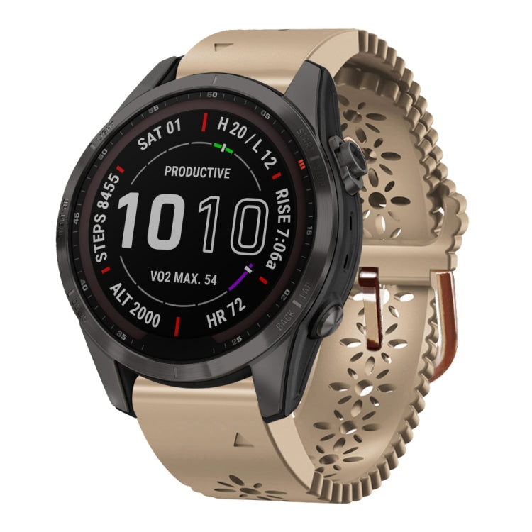 Bracelet de montre en silicone pour femme 20 mm avec poinçon dentelle, For Garmin Fenix 7S, For Garmin Fenix 7S Solar, For Garmin Fenix 7S Sapphire Solar, For Garmin Instinct 2S, For Garmin Fenix 6S, For Garmin Fenix 6S Pro, For Garmin Fenix 5S