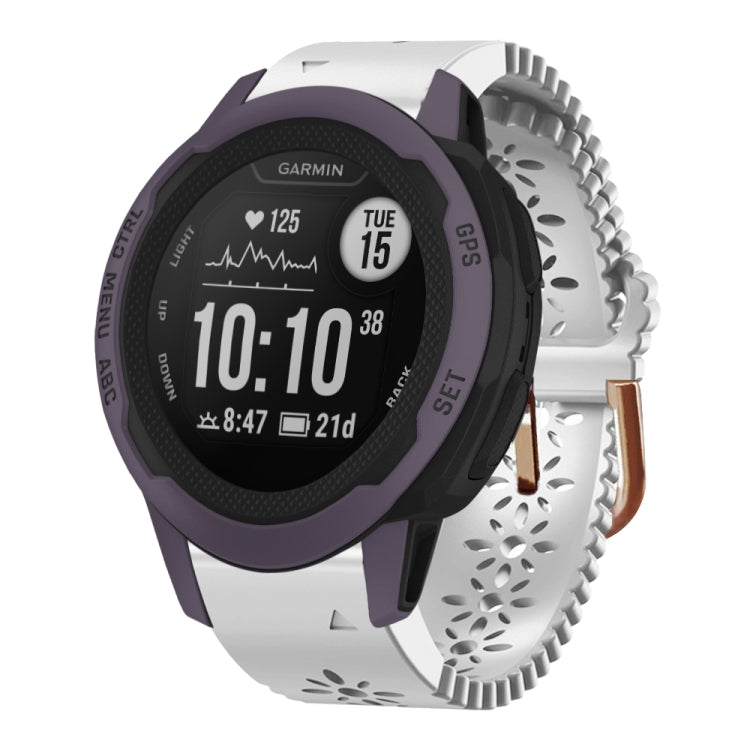 Bracelet de montre en silicone pour femme 20 mm avec poinçon dentelle, For Garmin Fenix 7S, For Garmin Fenix 7S Solar, For Garmin Fenix 7S Sapphire Solar, For Garmin Instinct 2S, For Garmin Fenix 6S, For Garmin Fenix 6S Pro, For Garmin Fenix 5S