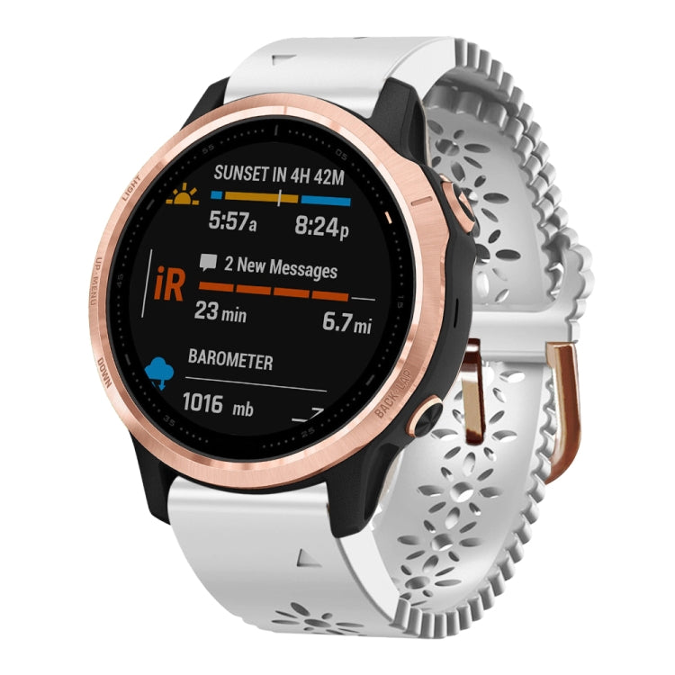 Bracelet de montre en silicone pour femme 20 mm avec poinçon dentelle, For Garmin Fenix 7S, For Garmin Fenix 7S Solar, For Garmin Fenix 7S Sapphire Solar, For Garmin Instinct 2S, For Garmin Fenix 6S, For Garmin Fenix 6S Pro, For Garmin Fenix 5S