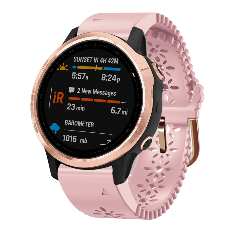 Bracelet de montre en silicone pour femme 20 mm avec poinçon dentelle, For Garmin Fenix 7S, For Garmin Fenix 7S Solar, For Garmin Fenix 7S Sapphire Solar, For Garmin Instinct 2S, For Garmin Fenix 6S, For Garmin Fenix 6S Pro, For Garmin Fenix 5S
